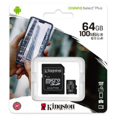 Card SD kingston 128 go + adaptateur packaging