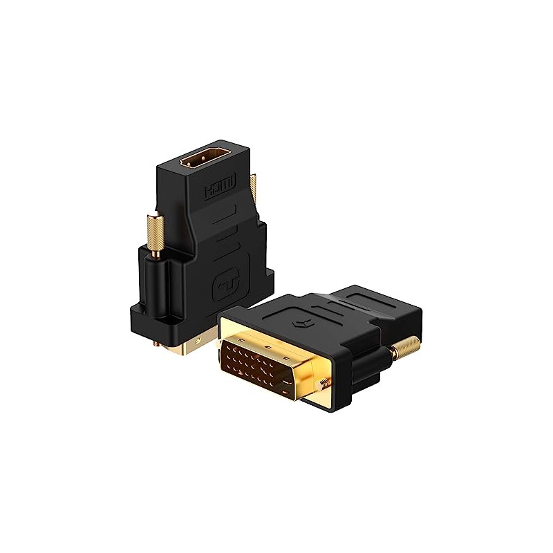 Adaptateur HDMI(F) Vers DVI(M) Contacts plaqués or, doré