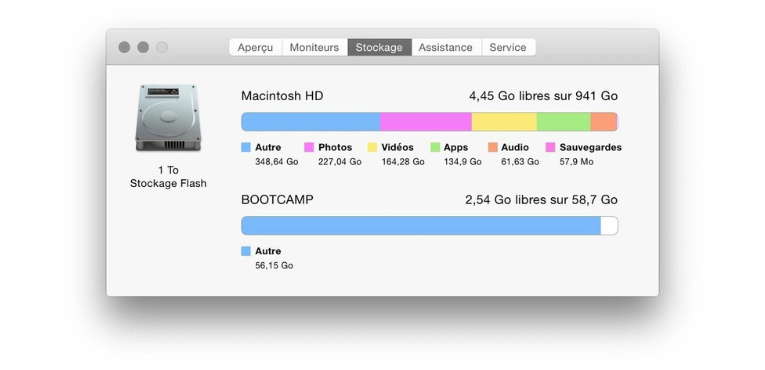 stockage mac sature